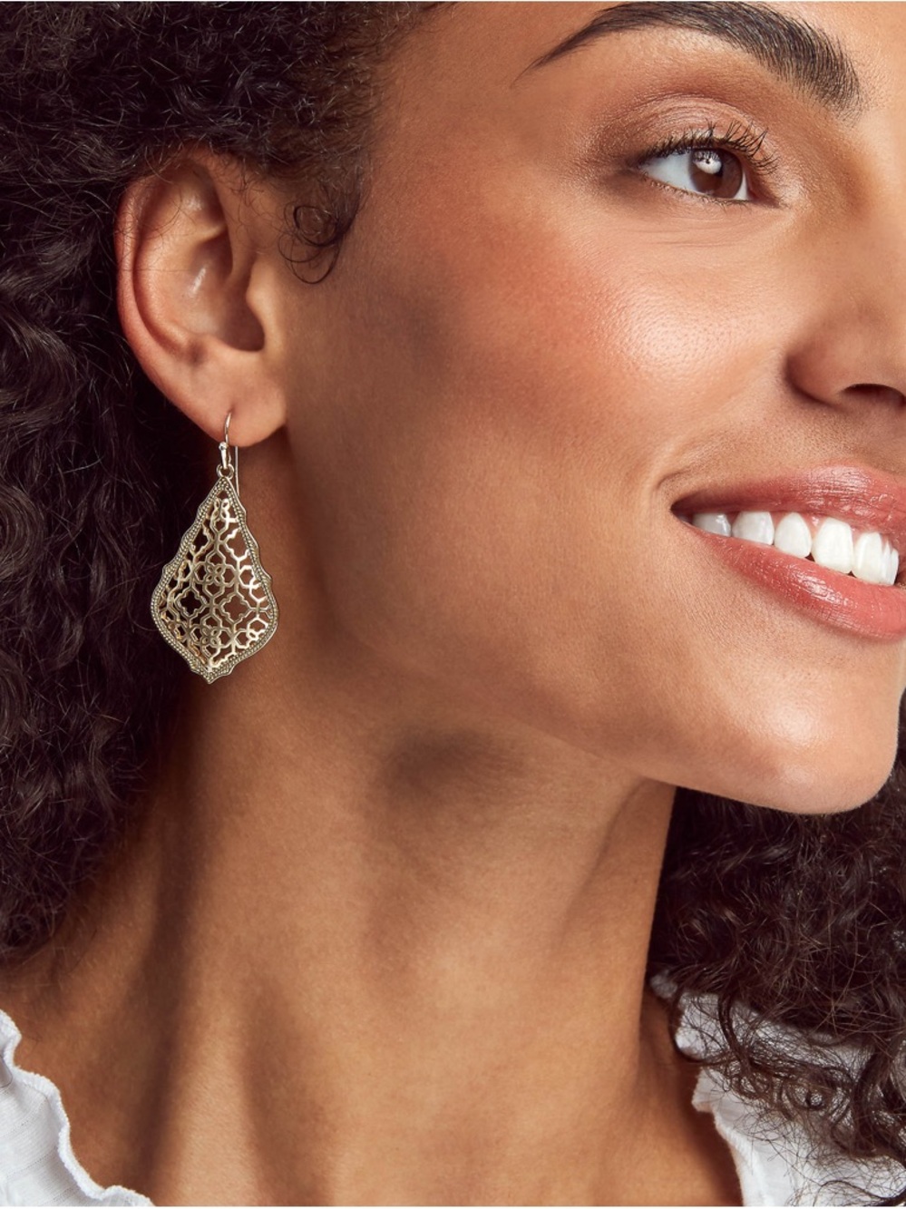 Kendra Scott Gold Filigree Teardrop Earrings